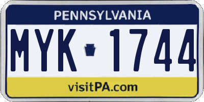 PA license plate MYK1744