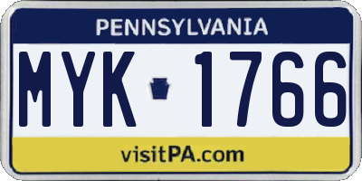 PA license plate MYK1766