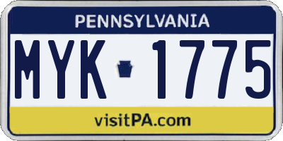 PA license plate MYK1775