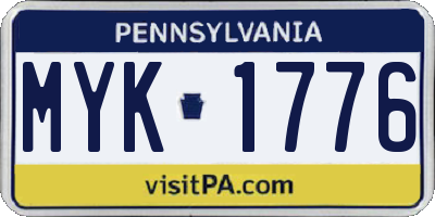 PA license plate MYK1776