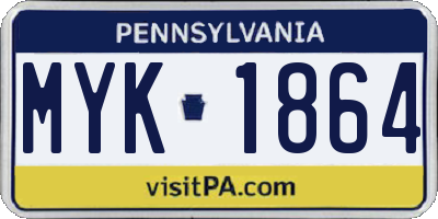 PA license plate MYK1864