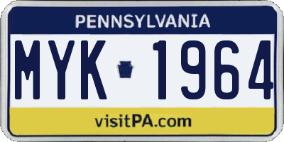 PA license plate MYK1964