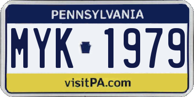 PA license plate MYK1979