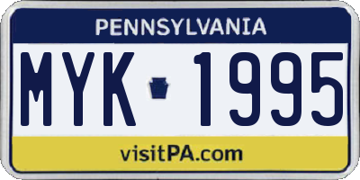 PA license plate MYK1995
