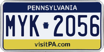 PA license plate MYK2056