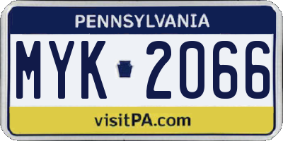 PA license plate MYK2066
