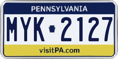 PA license plate MYK2127