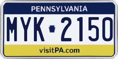PA license plate MYK2150