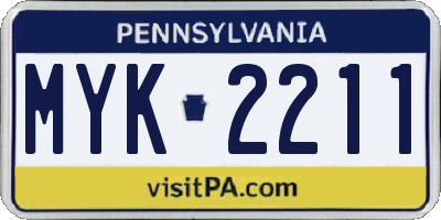 PA license plate MYK2211