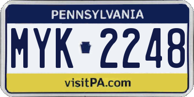 PA license plate MYK2248