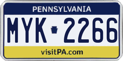 PA license plate MYK2266