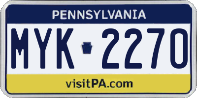 PA license plate MYK2270