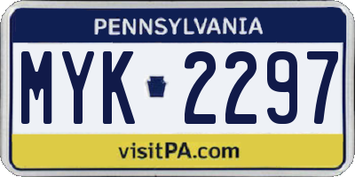 PA license plate MYK2297