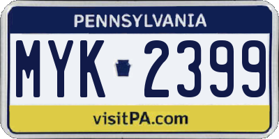 PA license plate MYK2399