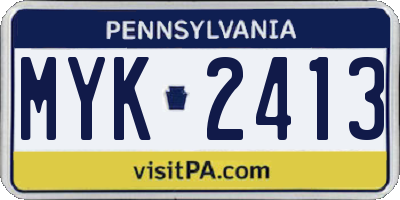 PA license plate MYK2413