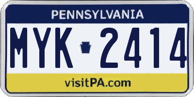 PA license plate MYK2414