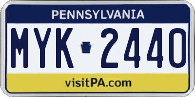 PA license plate MYK2440
