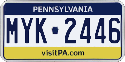 PA license plate MYK2446