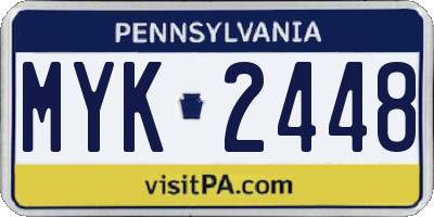 PA license plate MYK2448