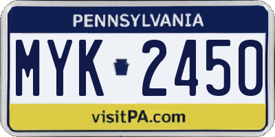PA license plate MYK2450