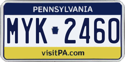 PA license plate MYK2460