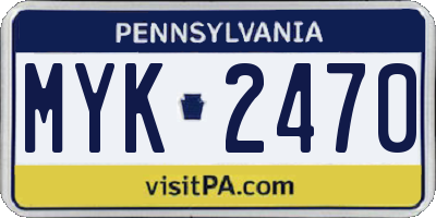 PA license plate MYK2470