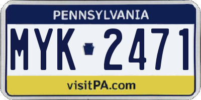 PA license plate MYK2471