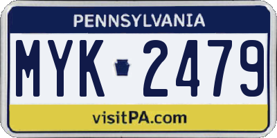 PA license plate MYK2479
