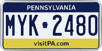PA license plate MYK2480