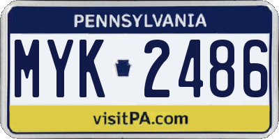 PA license plate MYK2486