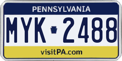 PA license plate MYK2488
