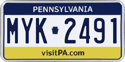 PA license plate MYK2491