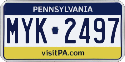 PA license plate MYK2497