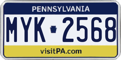 PA license plate MYK2568