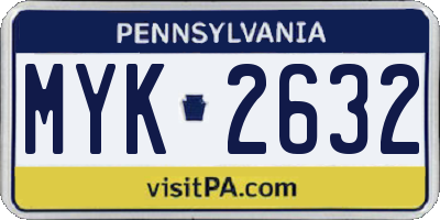 PA license plate MYK2632