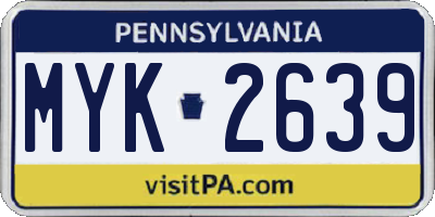 PA license plate MYK2639