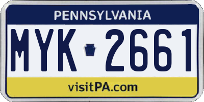 PA license plate MYK2661