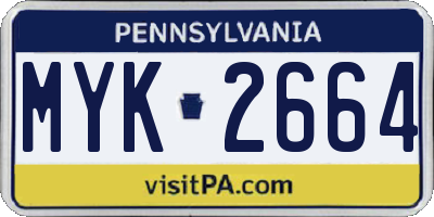 PA license plate MYK2664