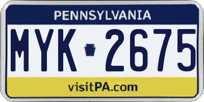 PA license plate MYK2675