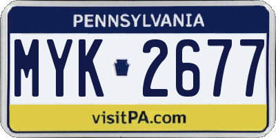 PA license plate MYK2677