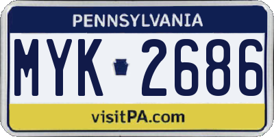 PA license plate MYK2686
