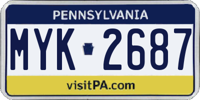 PA license plate MYK2687