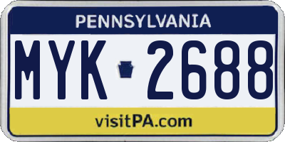 PA license plate MYK2688