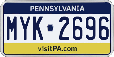 PA license plate MYK2696