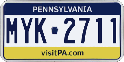 PA license plate MYK2711