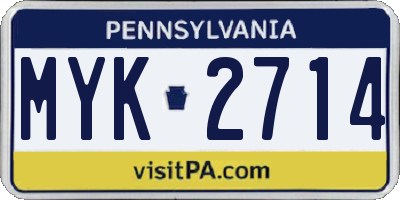 PA license plate MYK2714