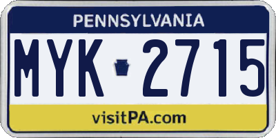 PA license plate MYK2715