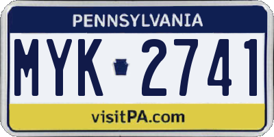 PA license plate MYK2741