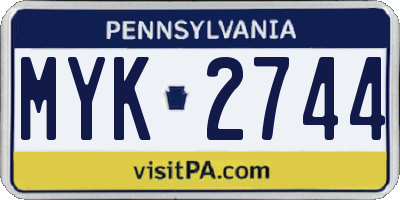 PA license plate MYK2744