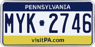 PA license plate MYK2746